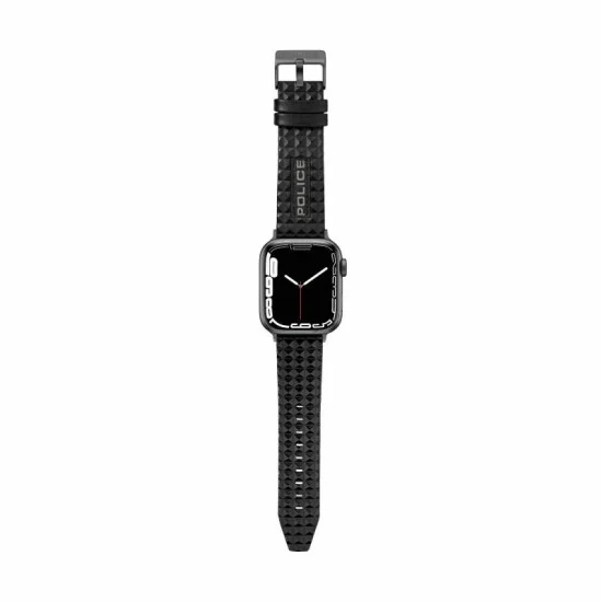 Apple Watch Strap 42/44/45/49 Leather Police - Black